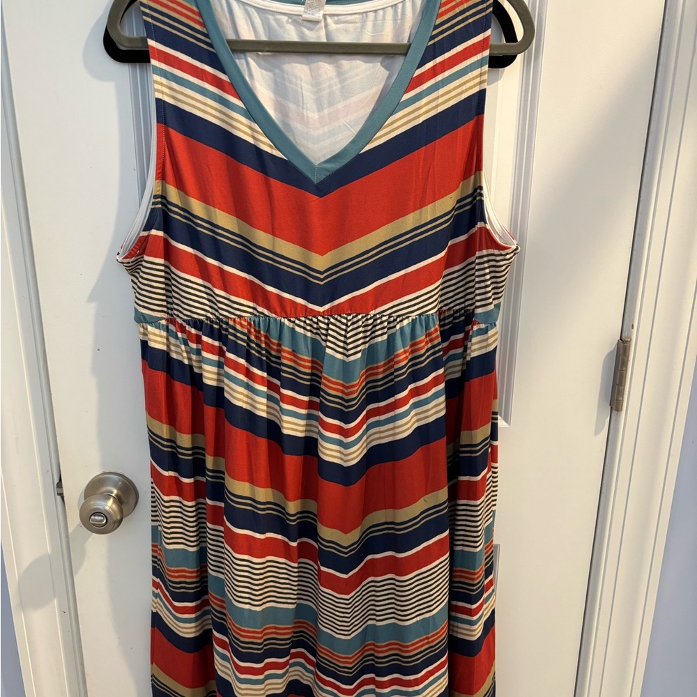Striped Multicolor Midi Dress